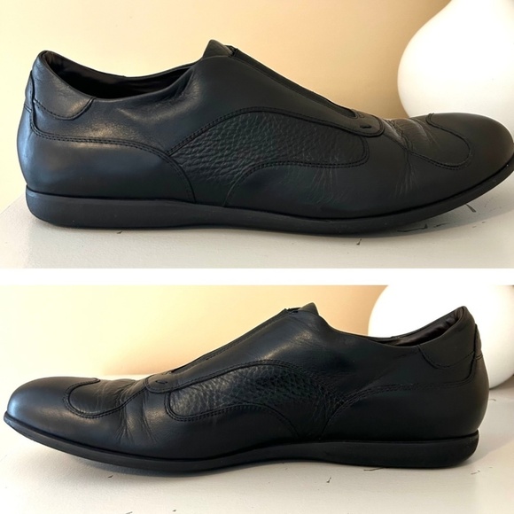 Bruno Magli Men’s Slip on Leather Dress Shoes Black Size 12 - Picture 13 of 17